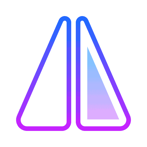 blue and purple triangle shaped object