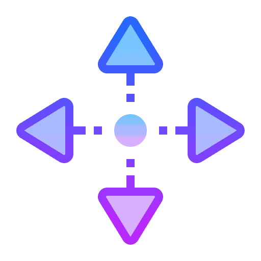 blue and purple arrows