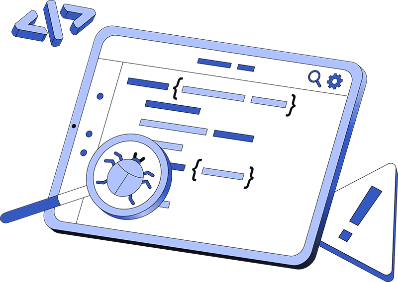 finding bugs in the code on tablet as QA testing